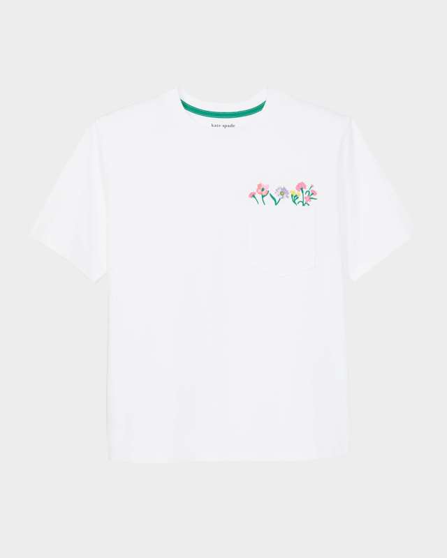spring bouquet embroidered cotton t